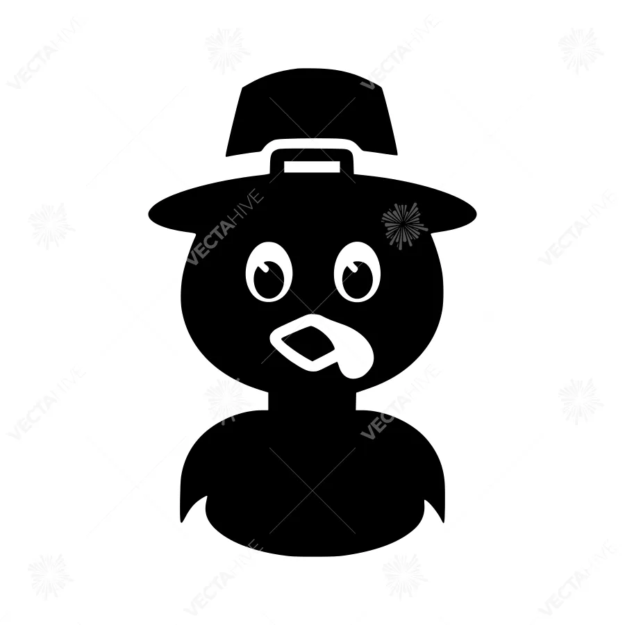 Black Pilgrim Icon - Simple Vector Illustration