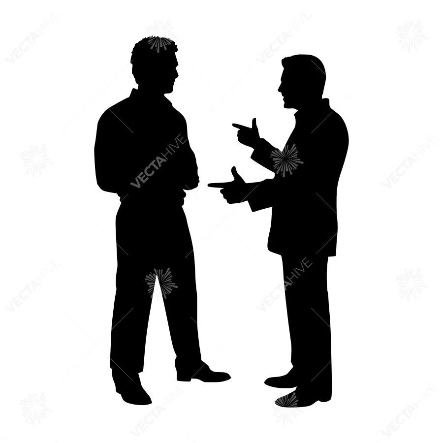 Silhouette Business Meeting - Two Men Talking