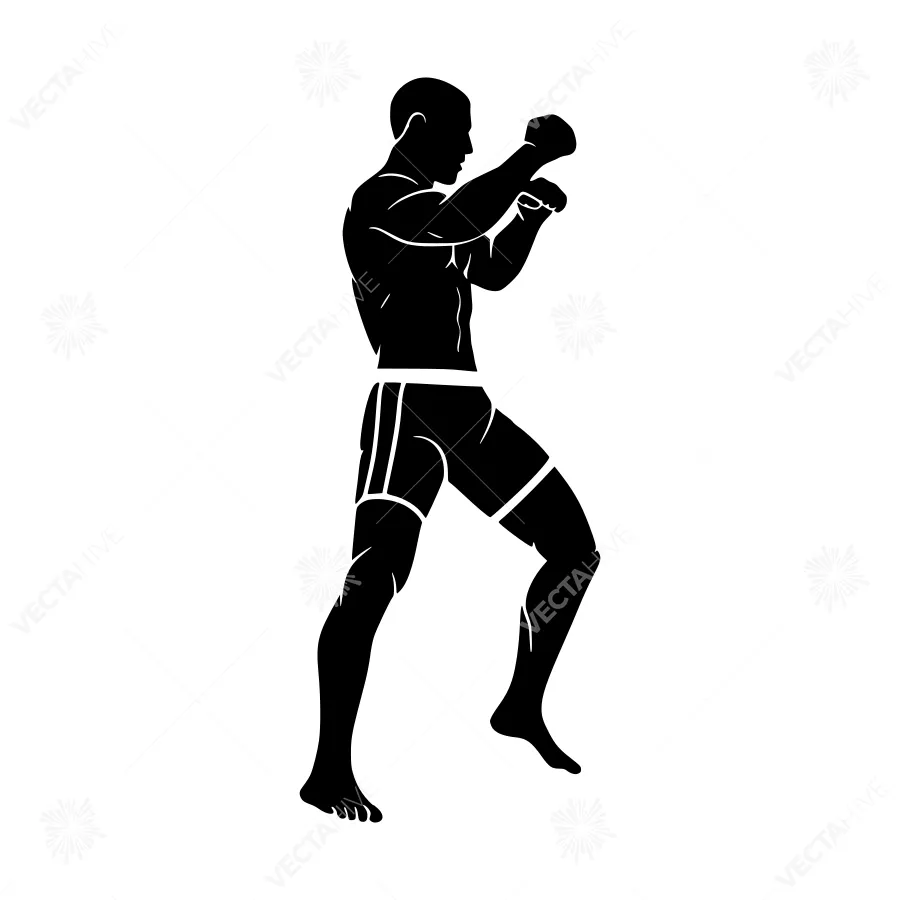 Boxing Silhouette - Minimalist Vector Illustration