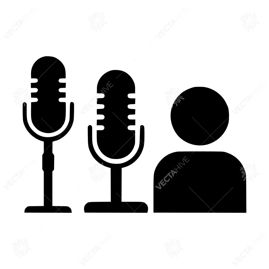 Microphone & Person Icon - Podcast Design