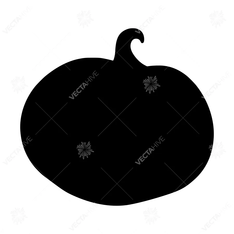 Black Pumpkin Silhouette Vector Icon