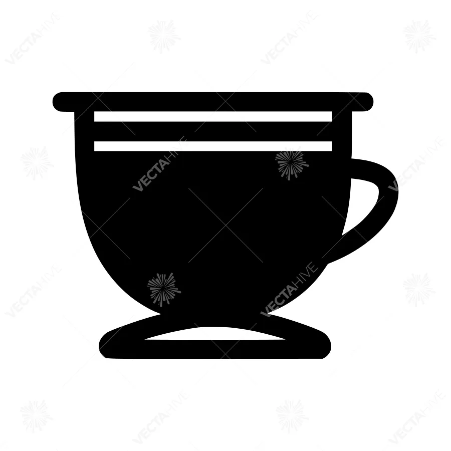 Minimalist Coffee Cup Icon - Black Silhouette