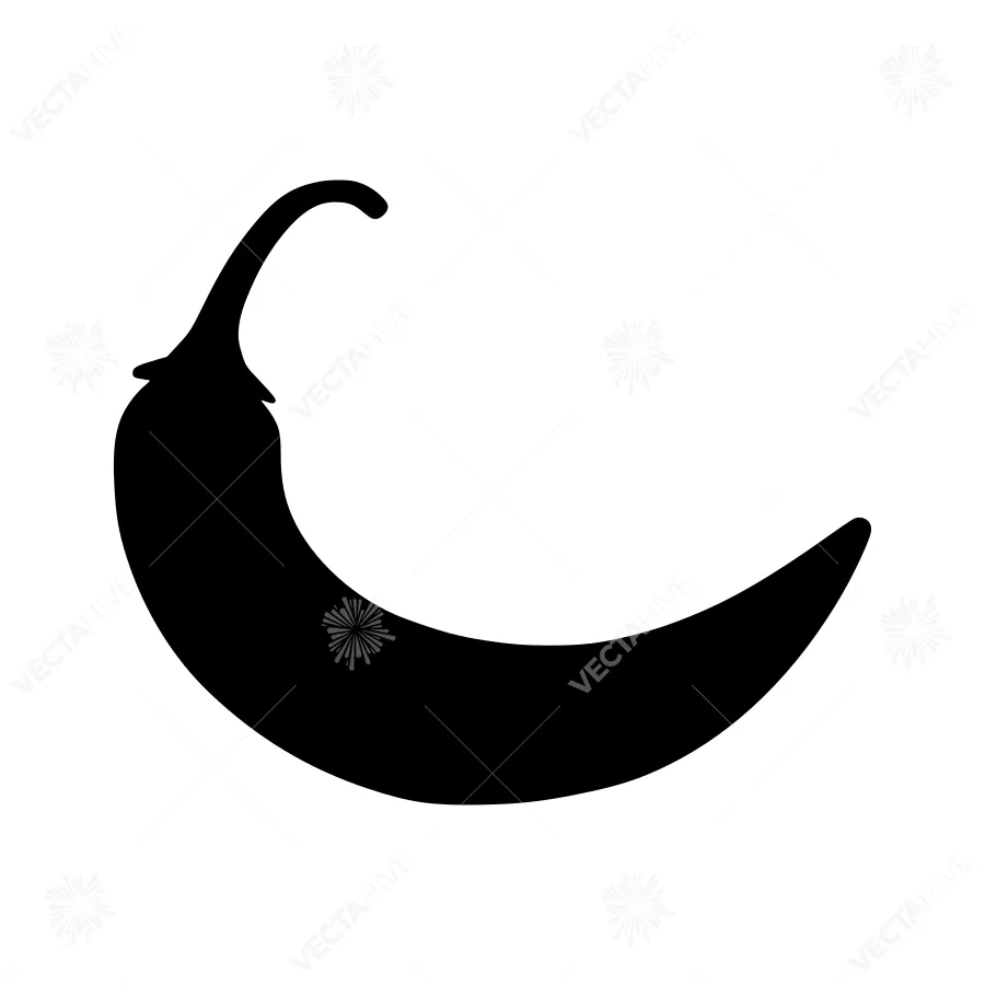 Black Chili Pepper Silhouette Vector
