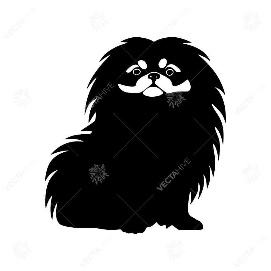 Tonsure Dog Silhouette Vector Illustration