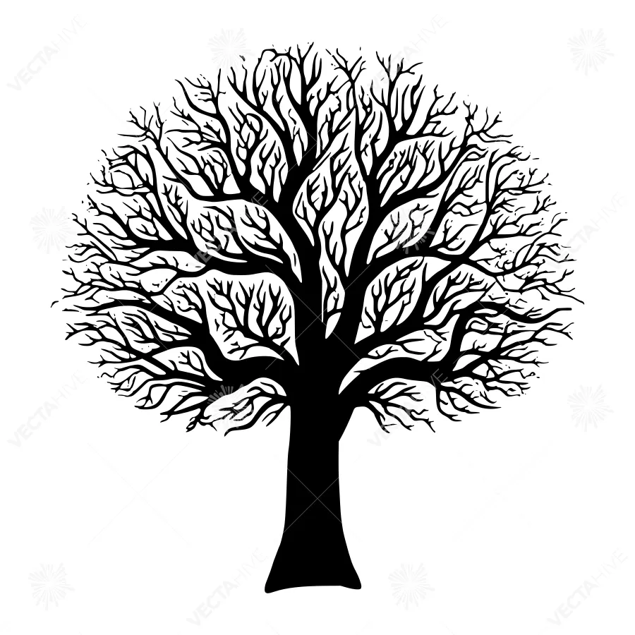 Black Tree Silhouette - Minimalist Design