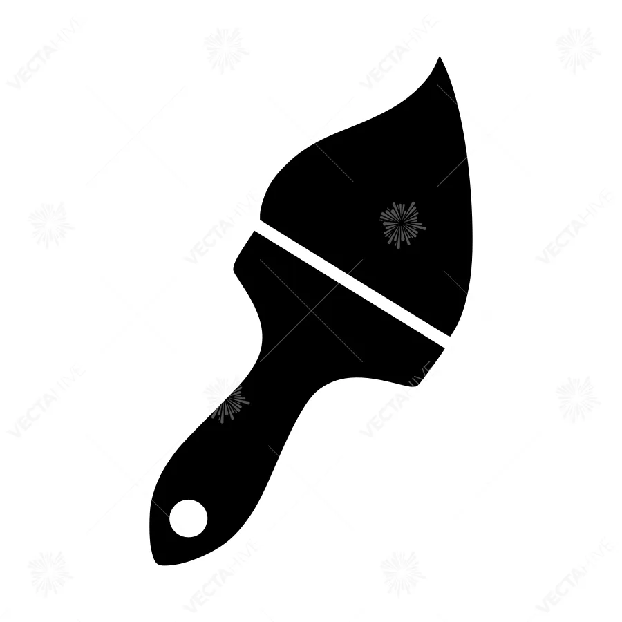Paint Brush Icon - Black Silhouette