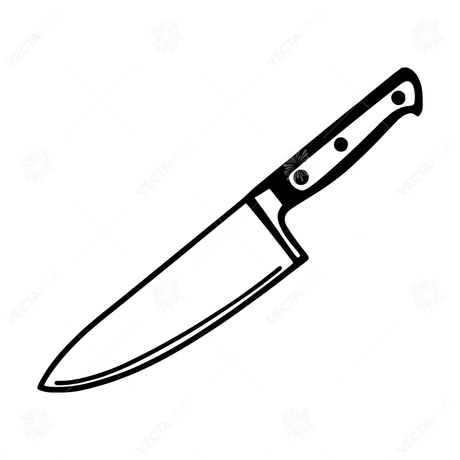Black Knife Icon - Simple Outline Vector