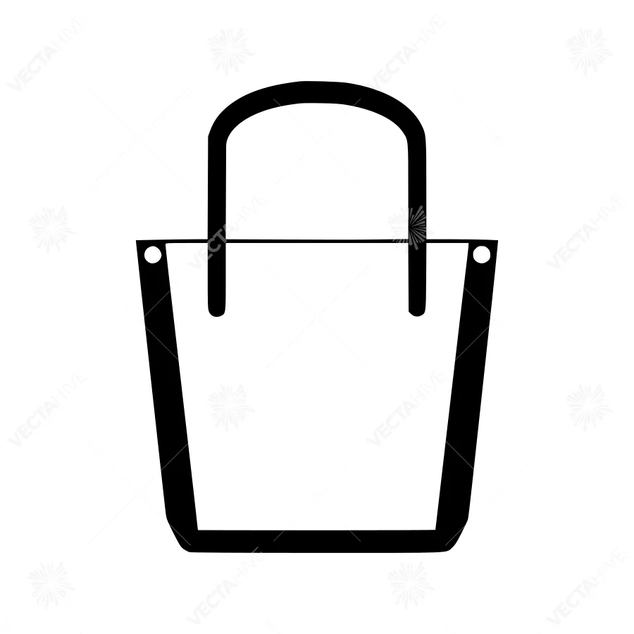 Simple Black Shopping Tote Bag Icon