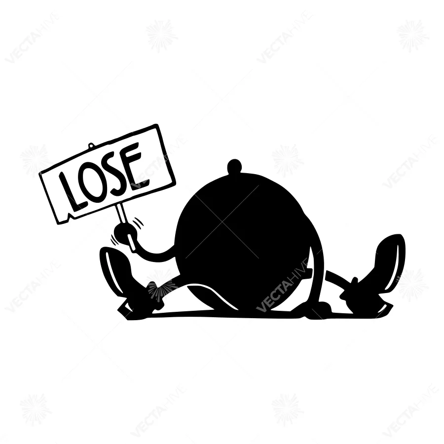 Lose Sign - Minimalist Vector Illustration