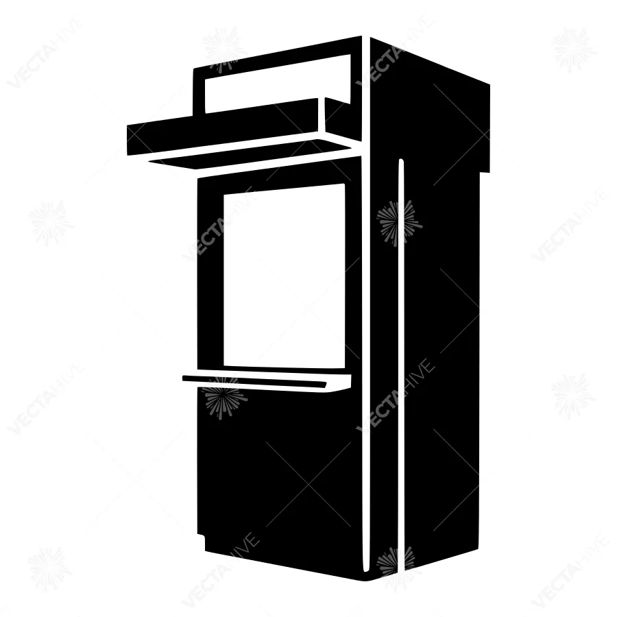 Black Drive-Thru Kiosk Icon - Vector Illustration