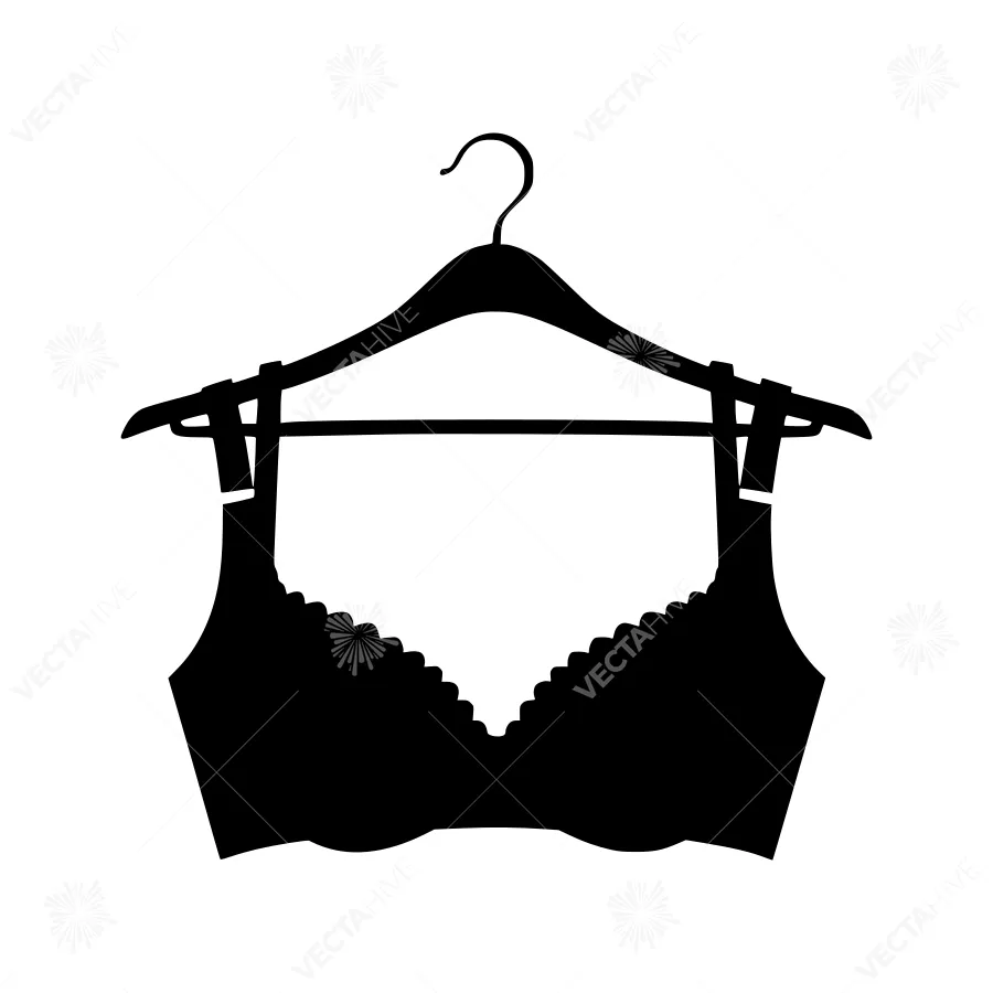 Black Bra on Hanger - Minimalist Silhouette