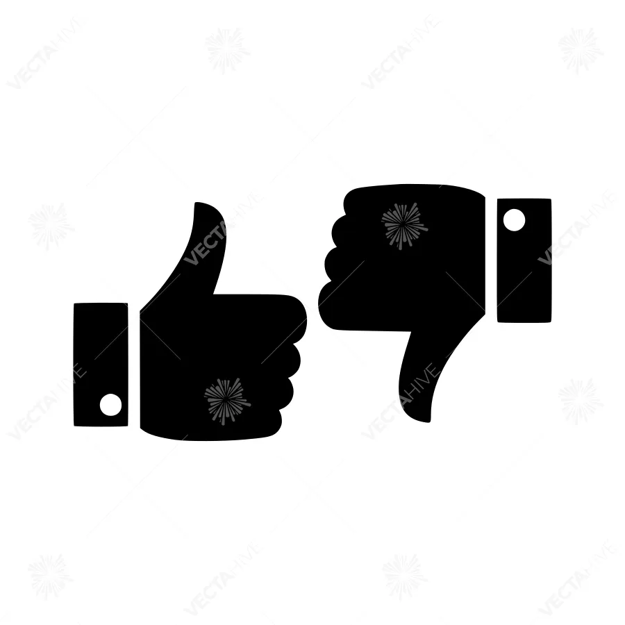 Thumbs Up & Down Icons - Vector Illustration