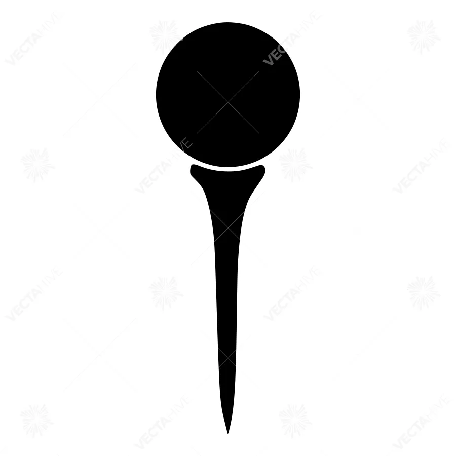 Black Golf Tee Silhouette Icon
