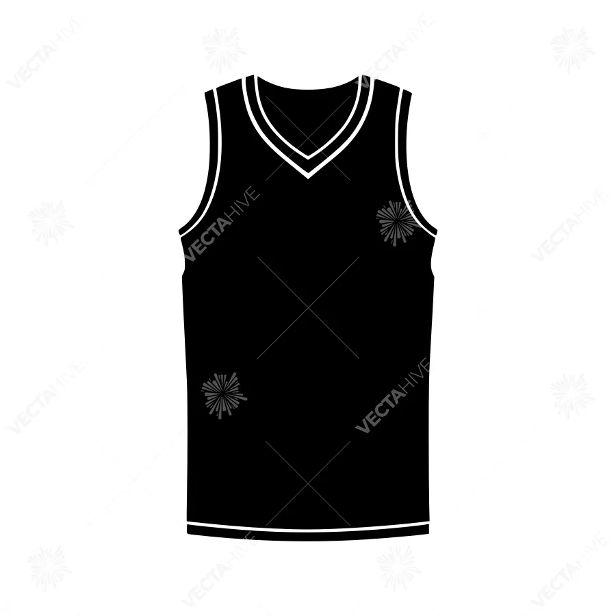Black Tank Top Silhouette Vector Illustration