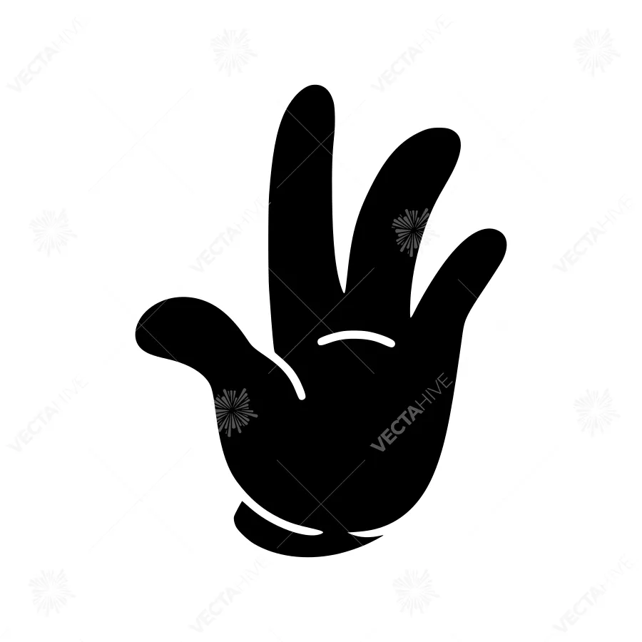 Black Hand Gesture - Stop Sign