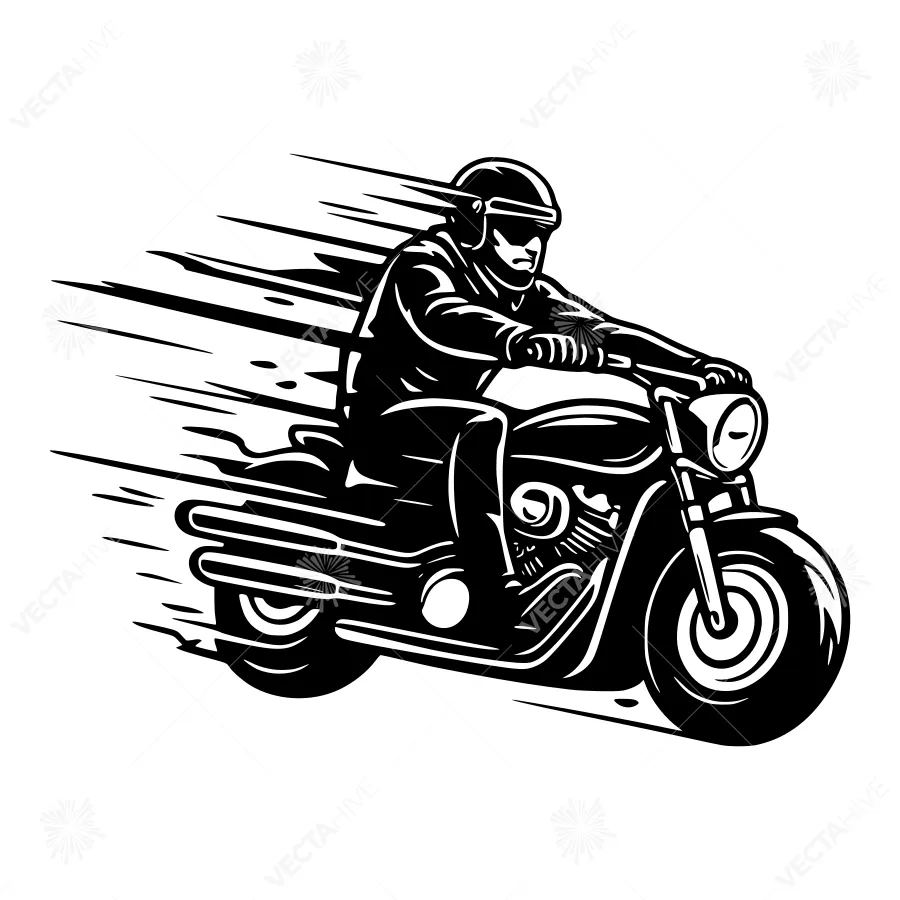 Motorcycle Rider Silhouette Speed Illustration