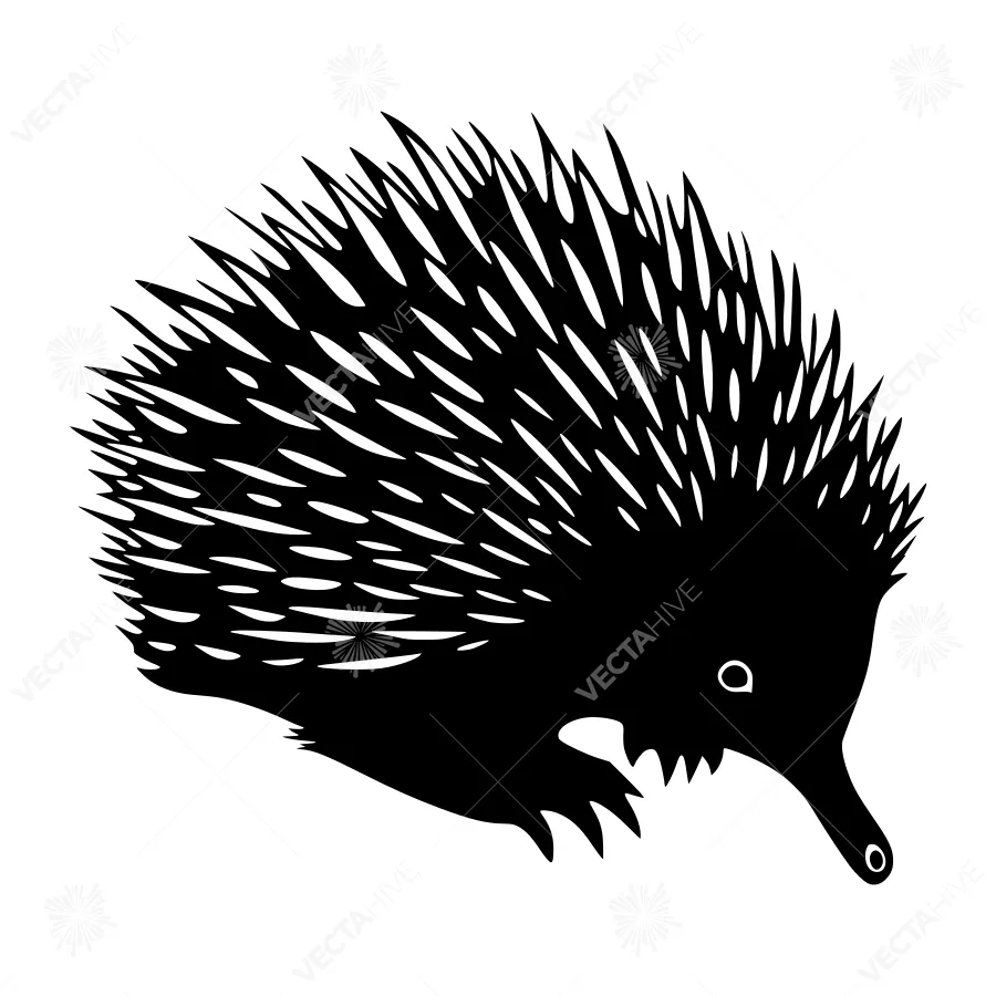 Silhouette Hedgehog - Minimalist Vector Illustration