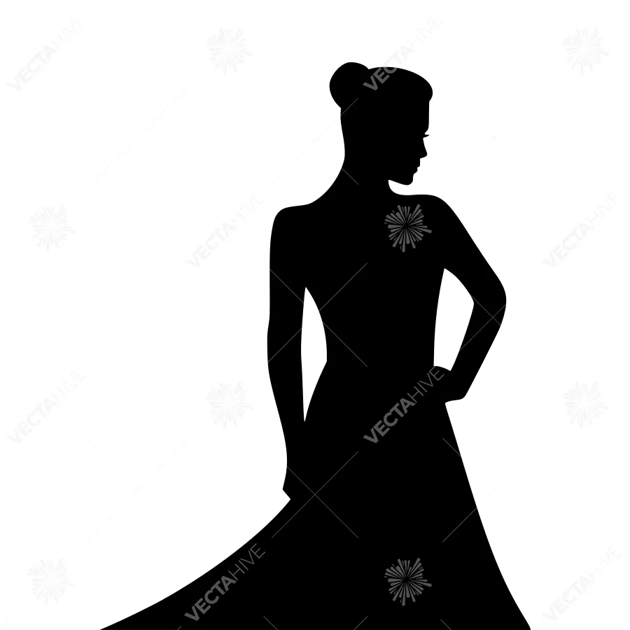 Silhouette Wedding Dress - Elegant Woman