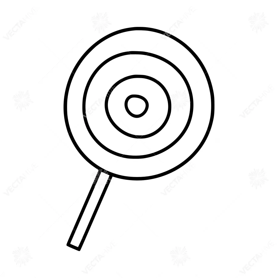 Lollipop Icon - Line Art Illustration