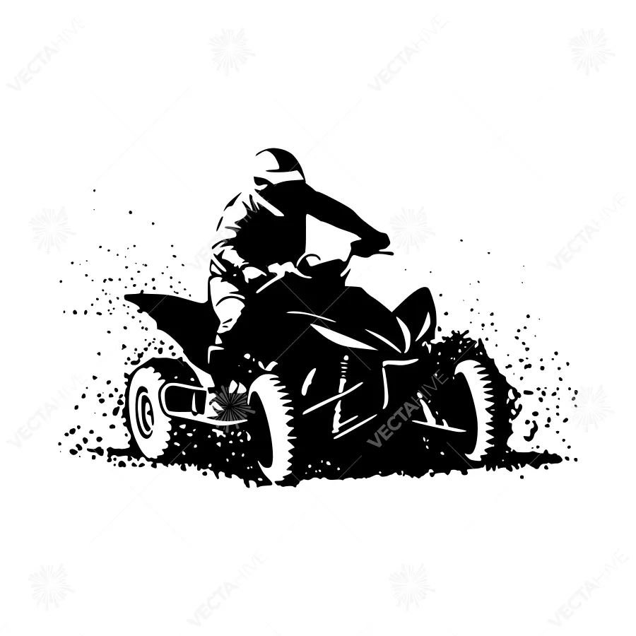 Silhouette ATV Rider - Adventure Illustration