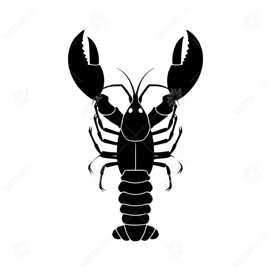 Lobster Silhouette Vector Illustration