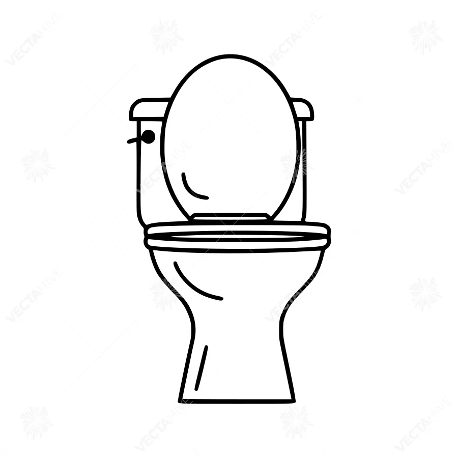 Toilet Icon - Simple Line Art Illustration
