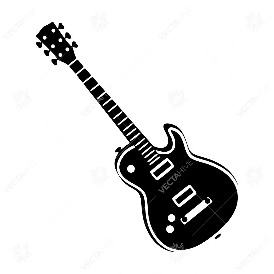 Black Electric Guitar Silhouette