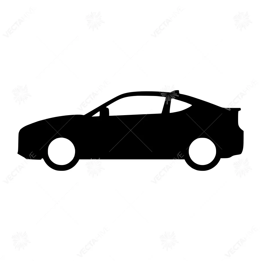 Black Car Silhouette Icon - Minimalist Vector
