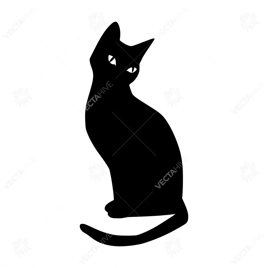 Black Cat Silhouette Vector Illustration