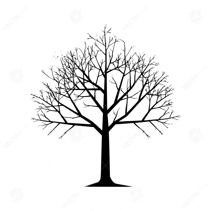 Silhouette Tree - Minimalist Black Tree Outline