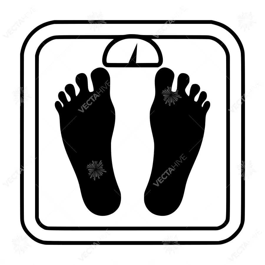 Weight Scale Silhouette Icon - Black & White