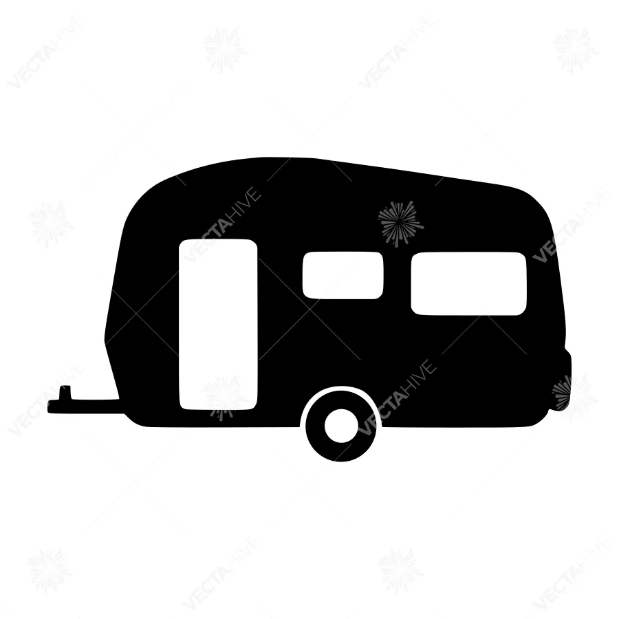 Vintage Caravan Silhouette Icon