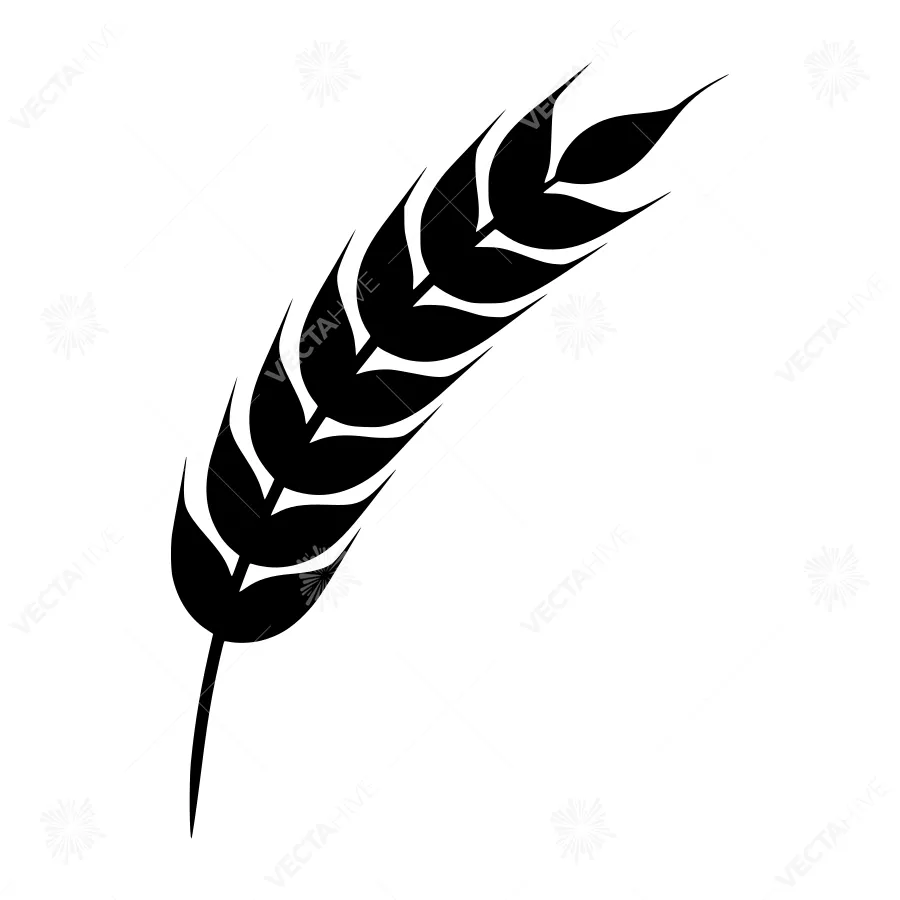Black Wheat Silhouette - Minimalist Icon