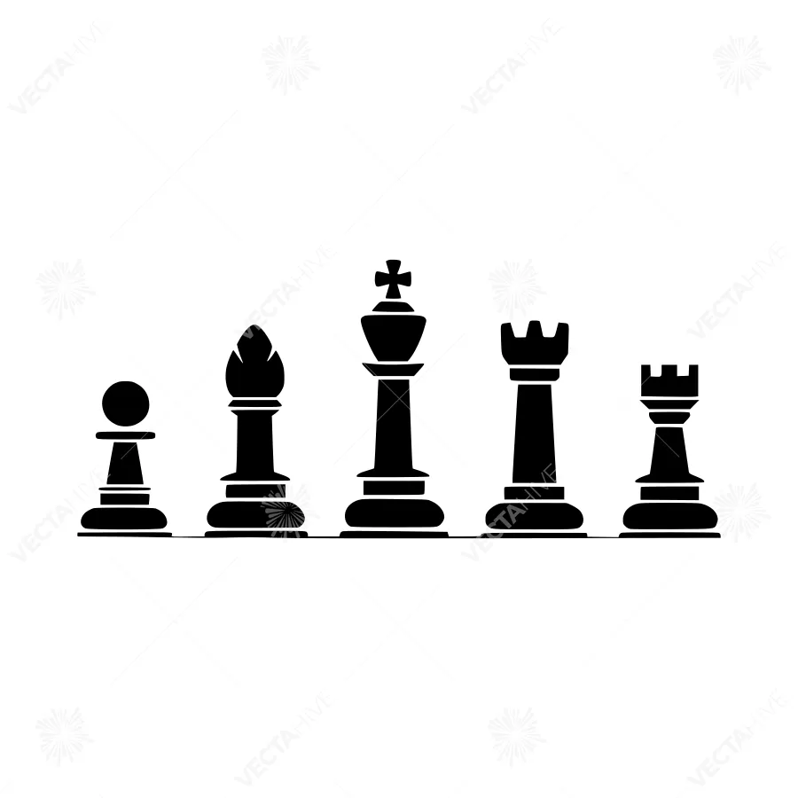Chess Pieces Silhouette - Minimalist Design