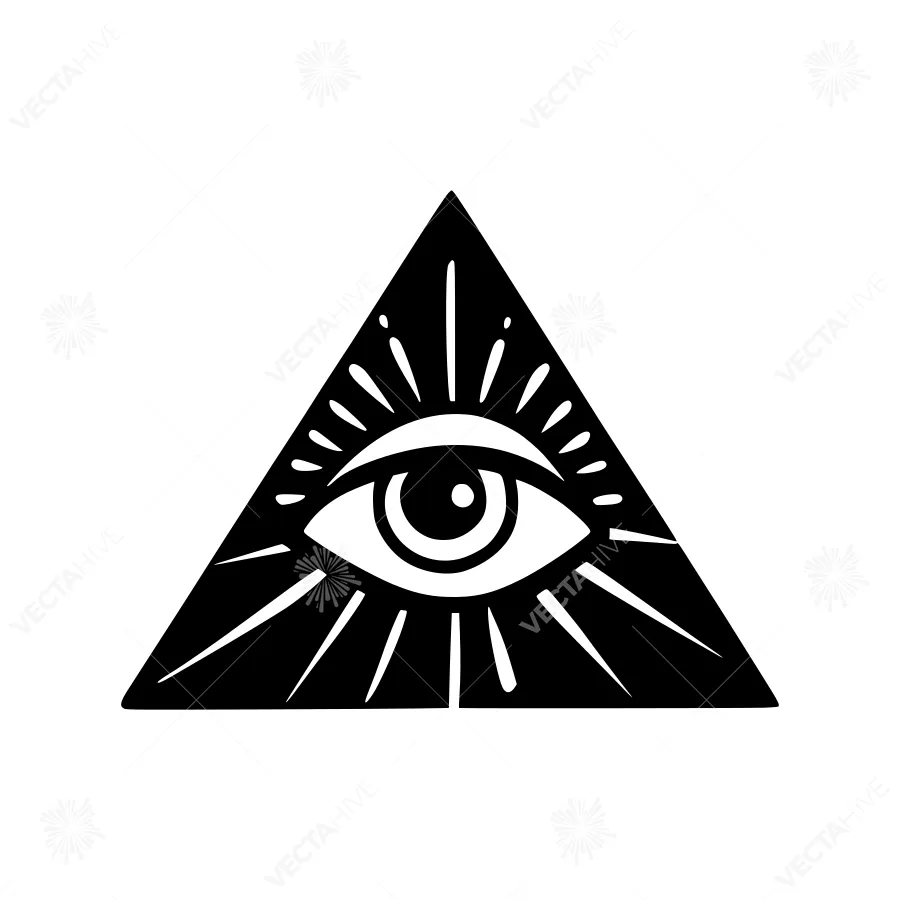 Black Eye of Providence Triangle Icon