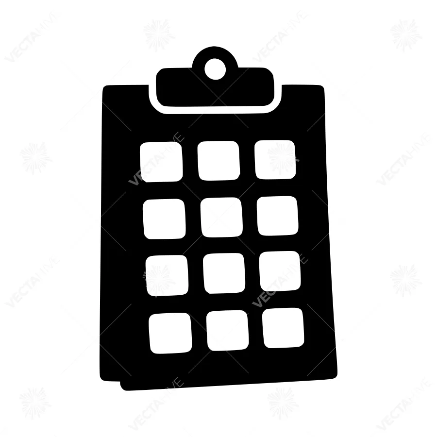 Clipboard Icon - Black Outline