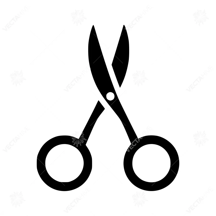 Black Scissors Icon - Vector Illustration