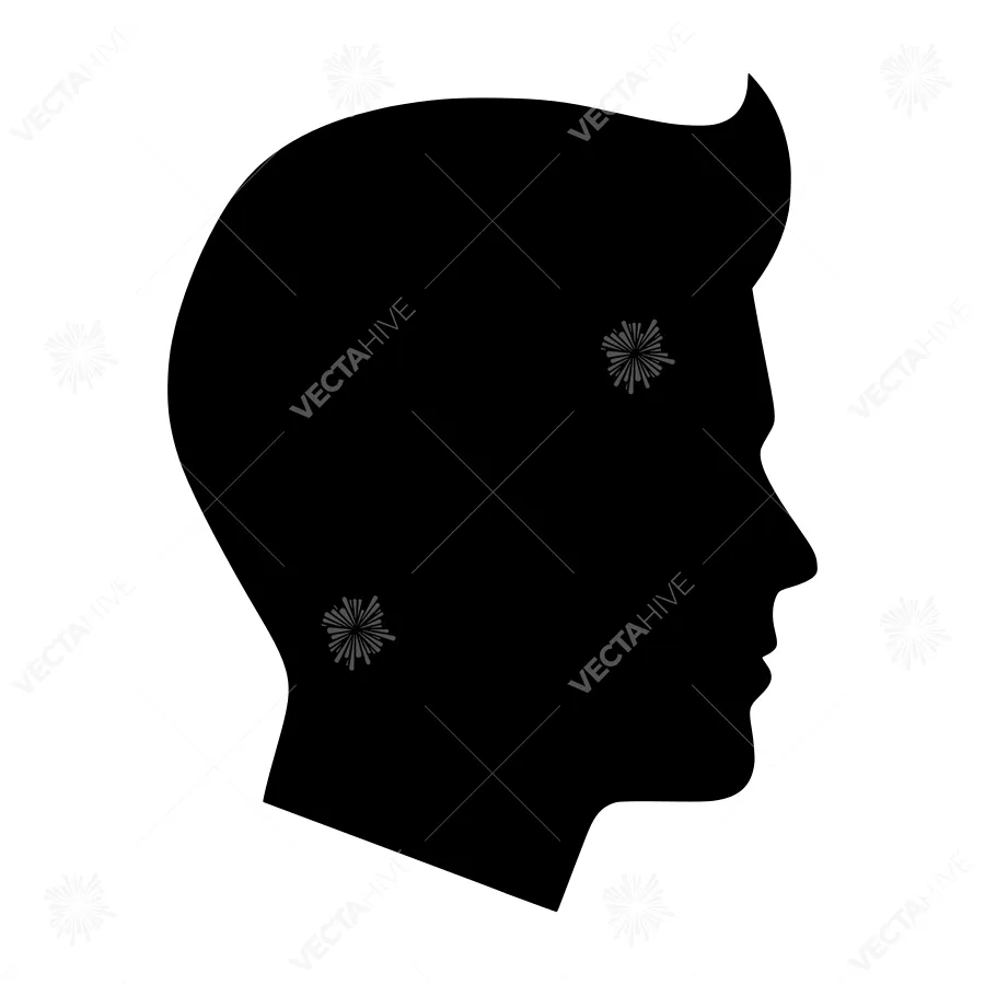 Silhouette Head Profile - Minimalist Vector Icon