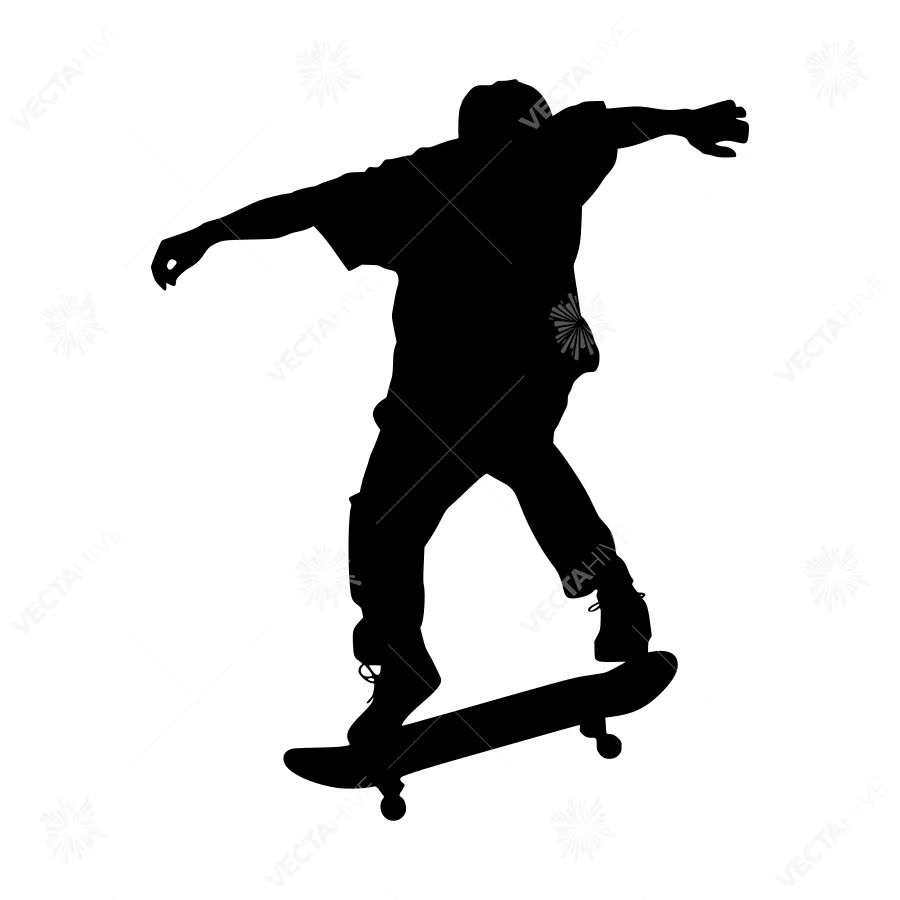 Skateboarder Silhouette - Dynamic Action