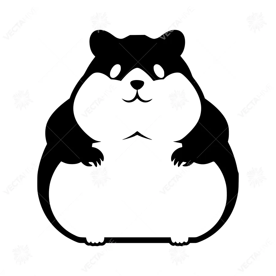 Cute Hamster Silhouette Vector Illustration