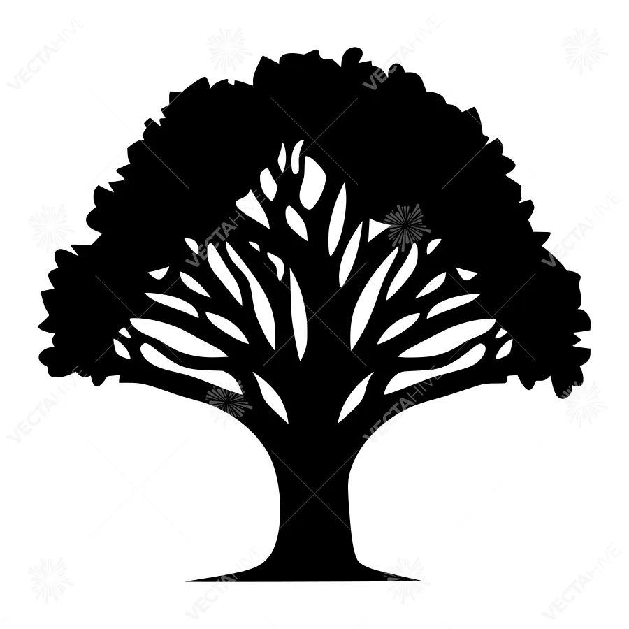 Black Tree Silhouette Vector Illustration