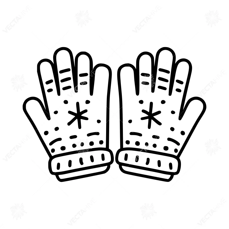 Line Art Gloves - Minimalist Hand Illustration
