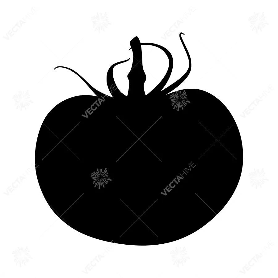 Tomato Silhouette Vector Illustration