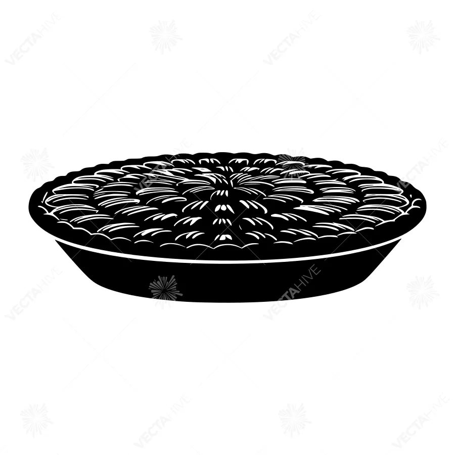 Black & White Pie Silhouette Vector Illustration