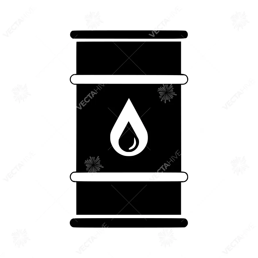 Black Oil Drum Icon - Simple Vector Illustration