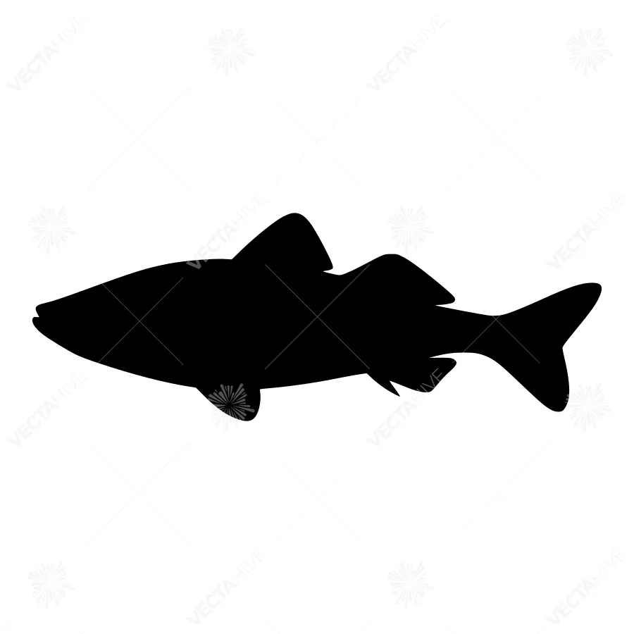 Black Fish Silhouette Vector Icon