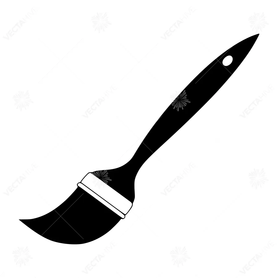 Black Paint Brush Icon - Vector Illustration