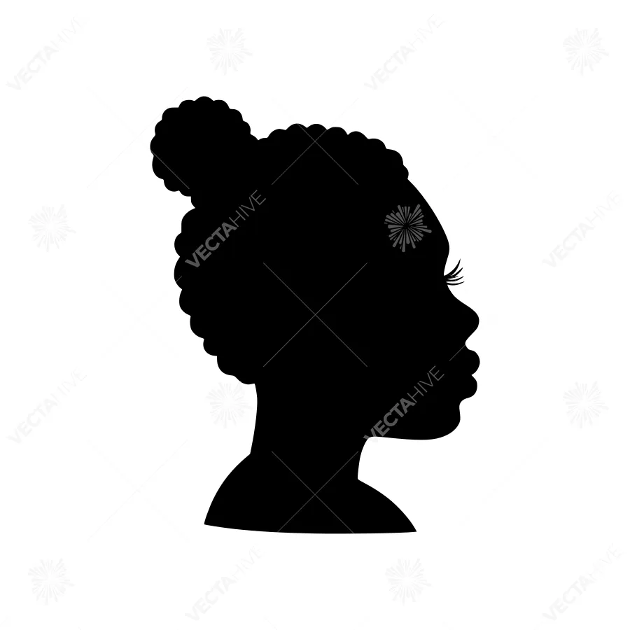 Black Silhouette Woman Profile - African Beauty