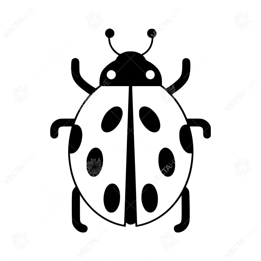Black Ladybug Icon - Vector Illustration