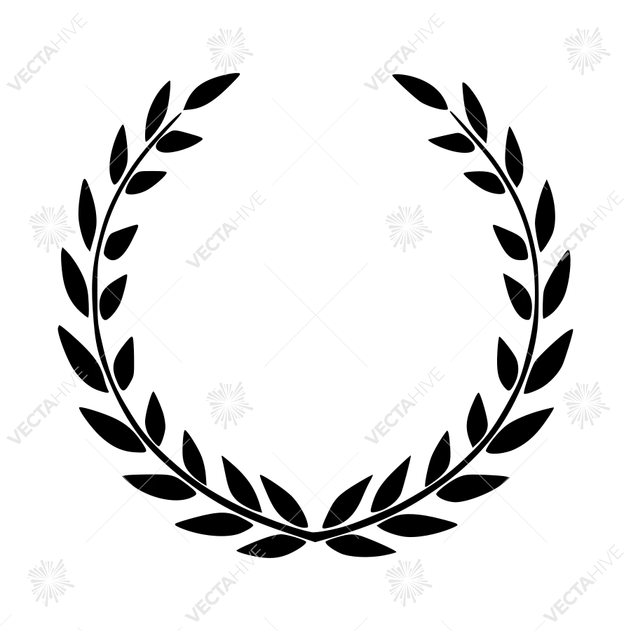 Black Laurel Wreath Icon - Vector Illustration
